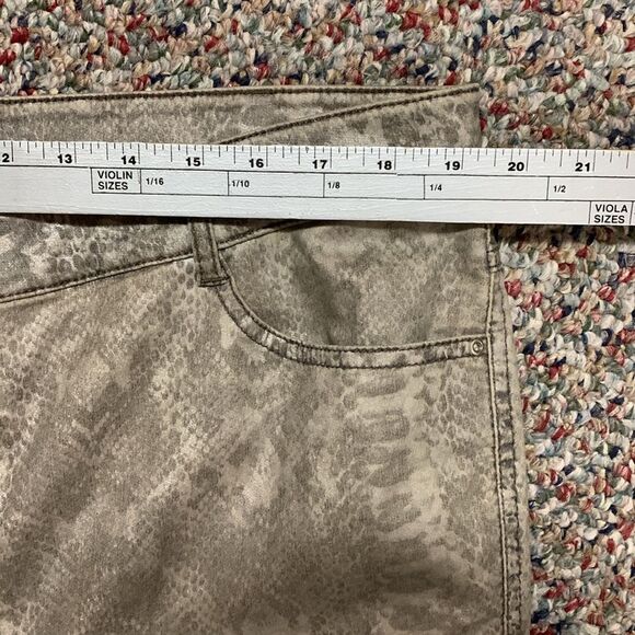 Basler Julienne European Tan Cotton Snake Print High Rise Skinny Jean Size 18 - Picture 11 of 16
